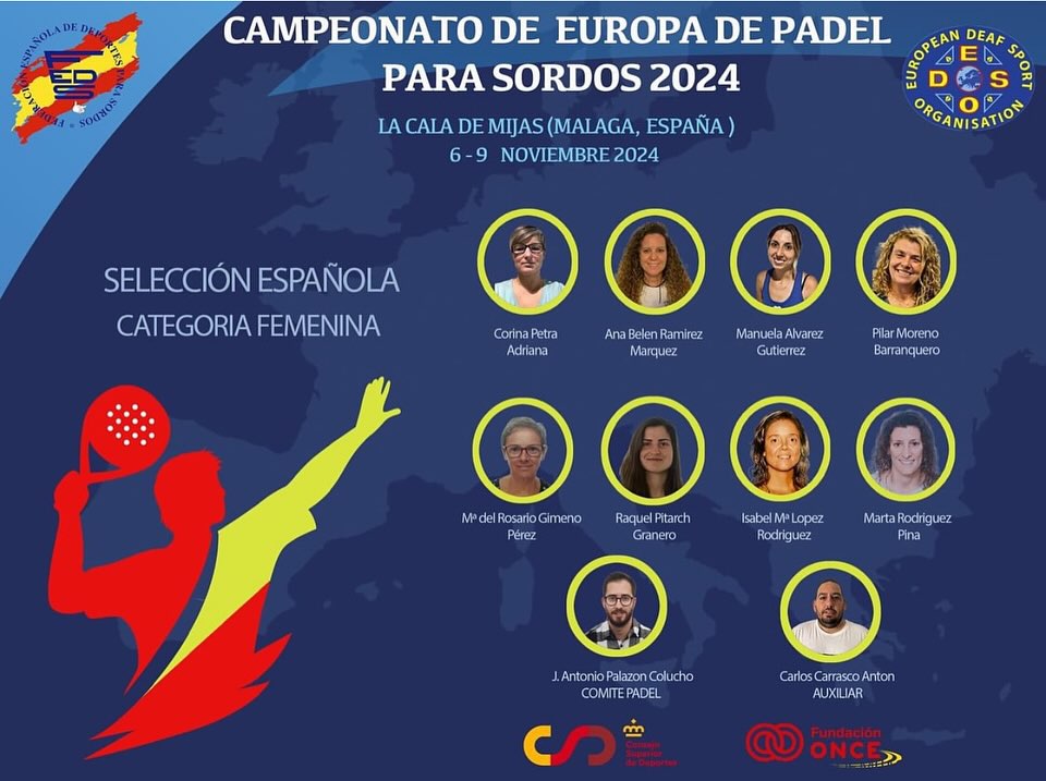 Convocatoria femenina para el Europeo de Pádel de Sordos