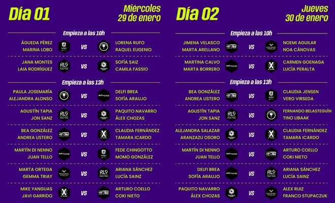 Días 1 y 2 calendario partidos Hexagon Cup 2025 