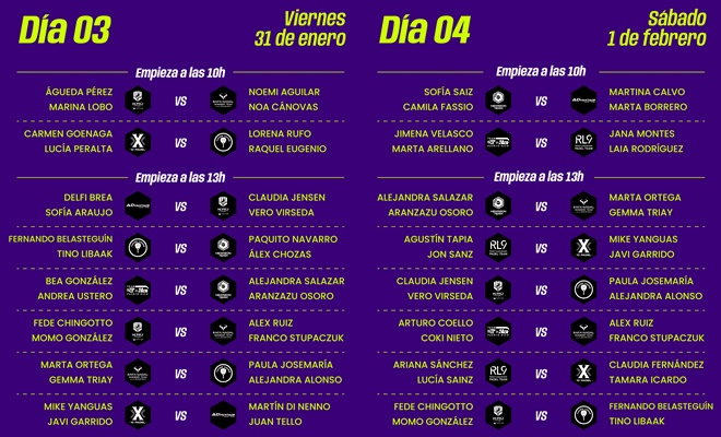 Días 3 y 4 calendario partidos Hexagon Cup 2025