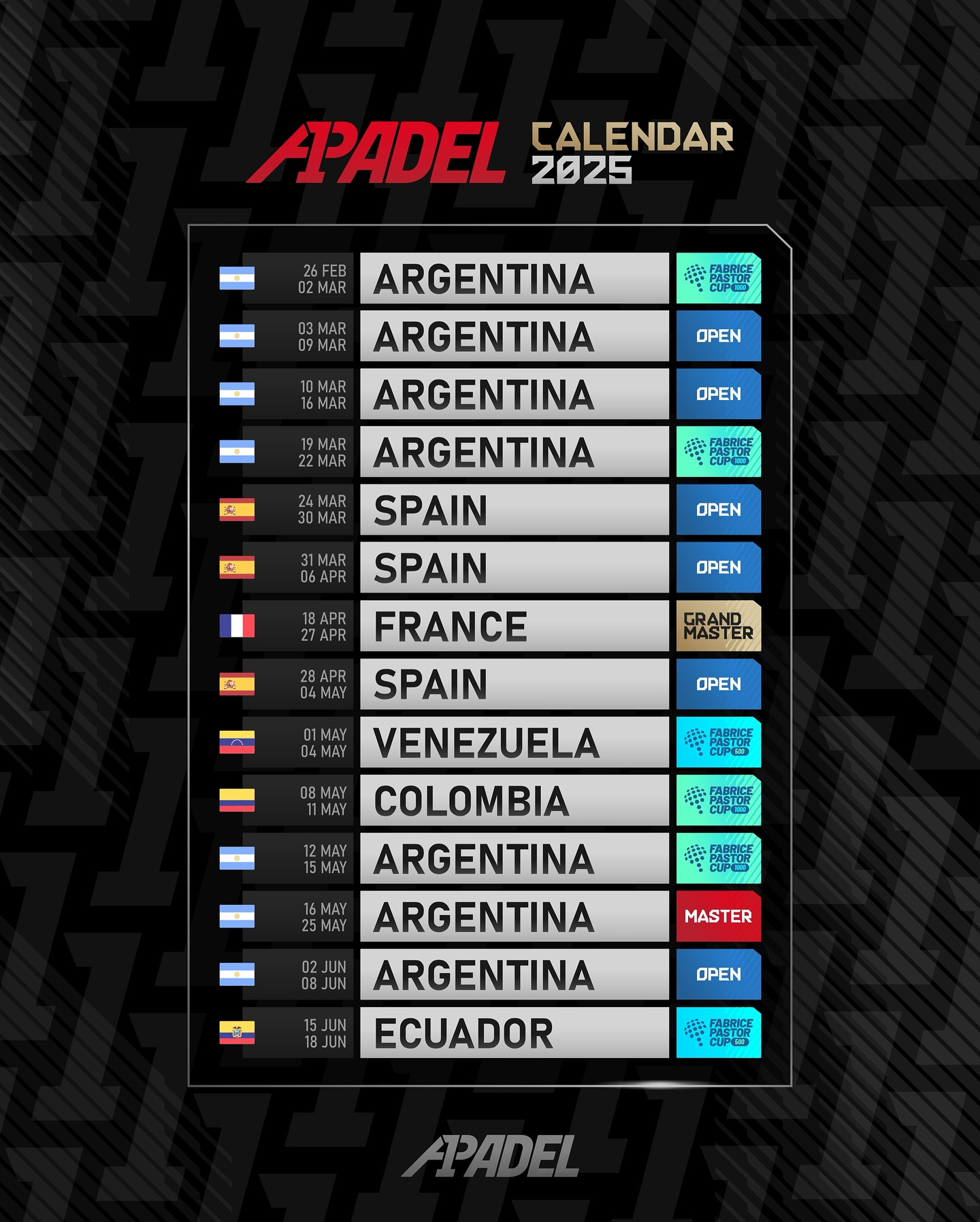 Calendario-primera-parte-temporada-A1-Padel-2025