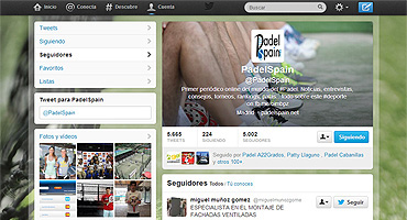 PadelSpain se une al Club de los 5.000 en Twitter