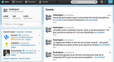 PadelSpain se une al Club de los 3.000 en Twitter