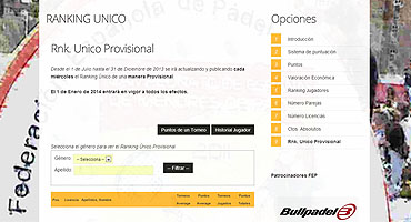 Así se establecerá el Ranking Único de la FEP