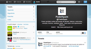 PadelSpain se suma al Club de los 4.000 en Twitter