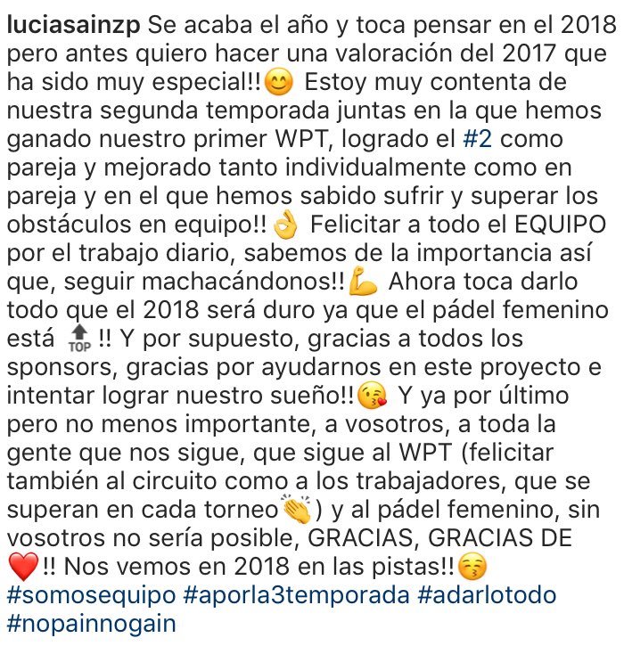 Agradecimientos Lucía Sainz 2017