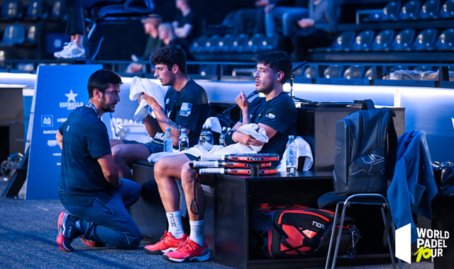 Agustín Tapia y Arturo Coello banquillo octavos de final Finlandia Open 2023