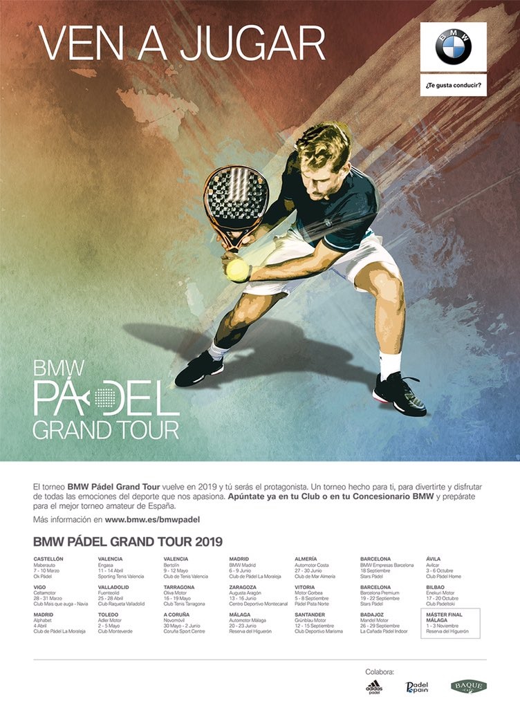 Cartel BMW Padel Grand Tour temporada 2019