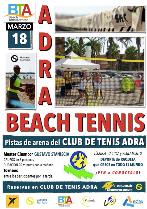 Cartel beach tennis adra Almería Gustavo Staniscia