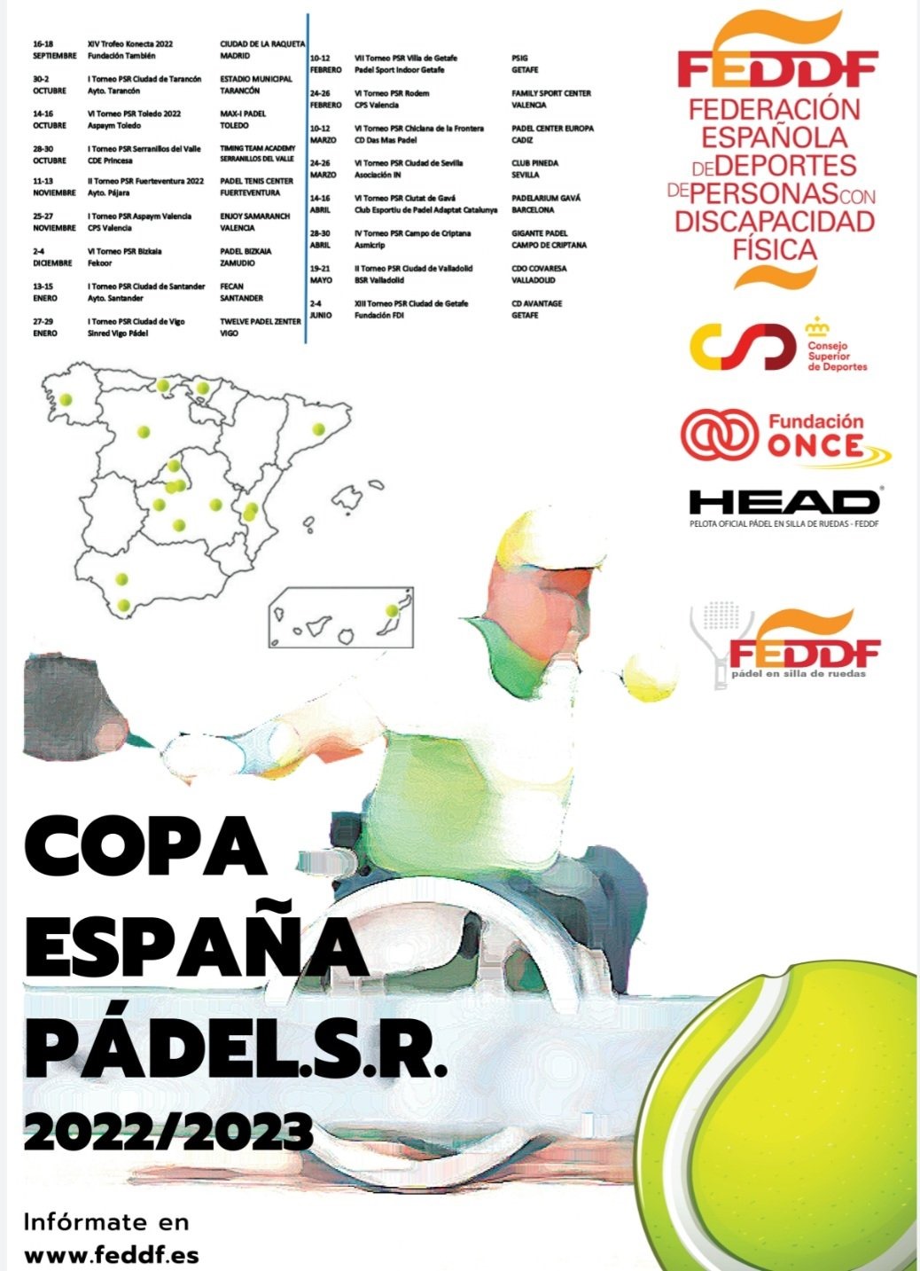 Cartel copa españa pádel en silla de ruedas