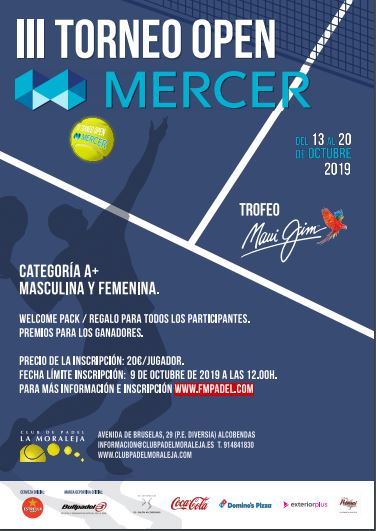 Cartel Torneo Open Mercer