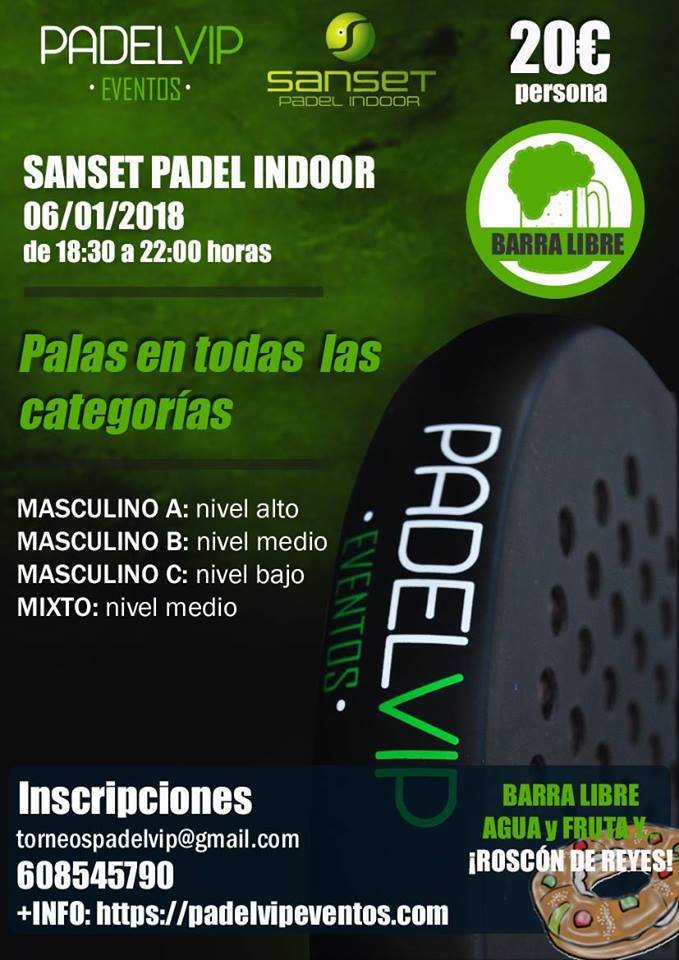 Cartel torneo padelvip 6 de enero