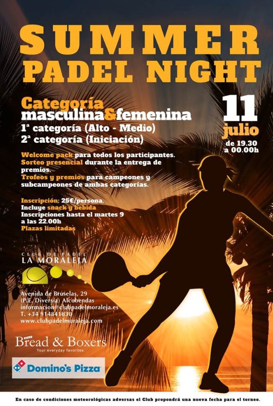 Cartel torneo Summer Nights CP Moraleja 2019