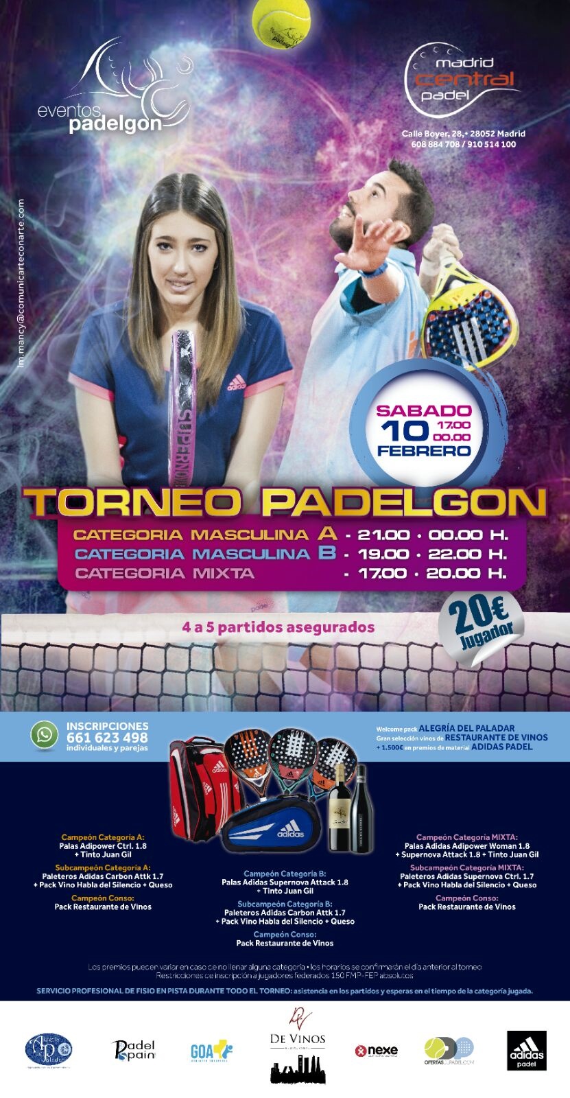 Cartel torneo padelgon febrero 2018