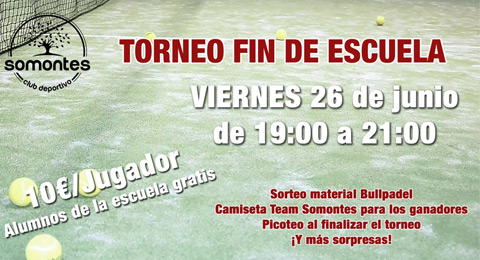 El CD Somontes celebra el final de su escuela con un torneo abierto para todos los padeleros