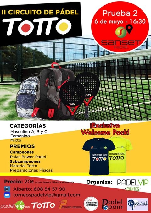 Cartel Padelvip II mayo 2017