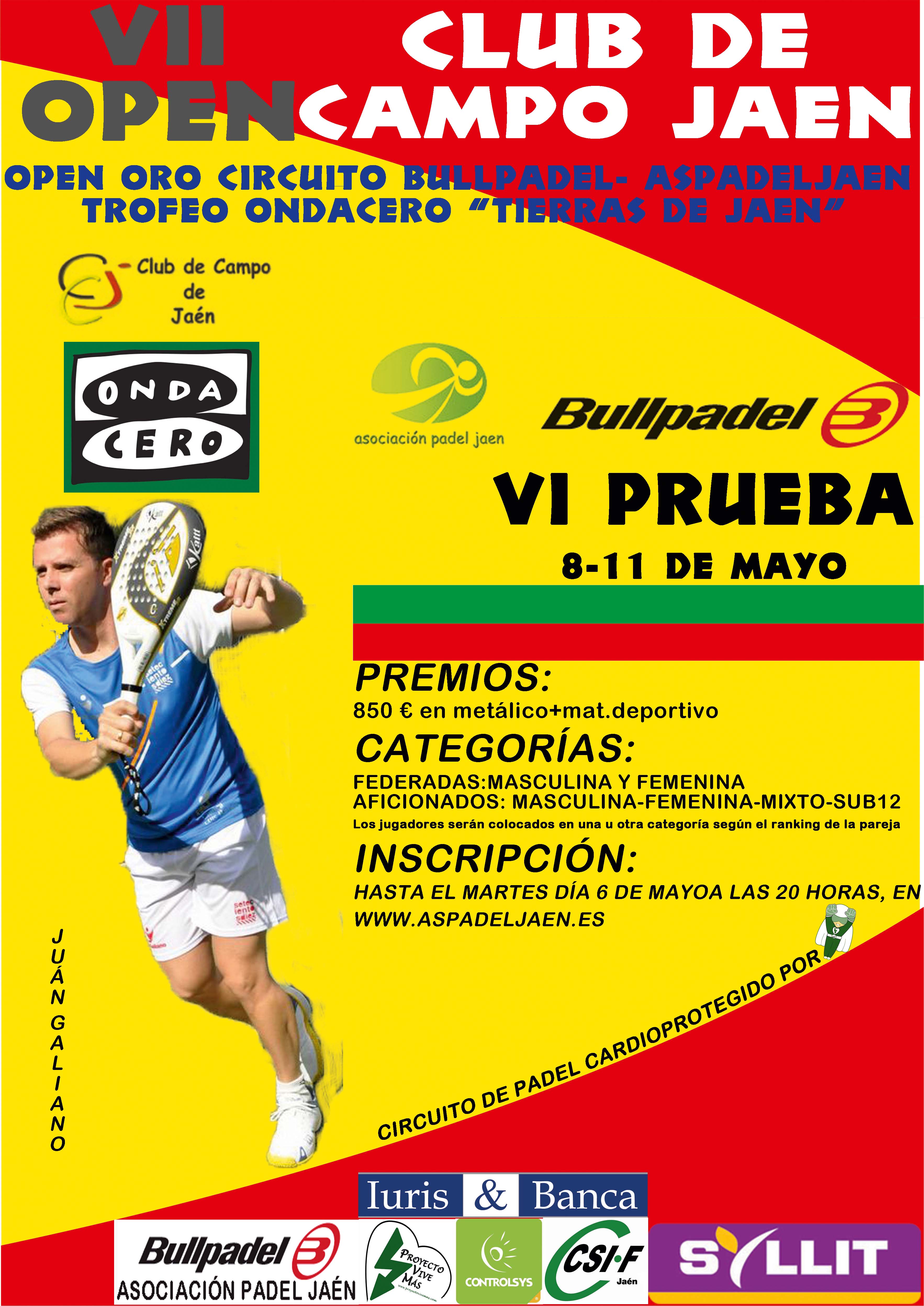 La sexta prueba del circuito Bullpadel viaja hasta el Club de Campo de Jaén