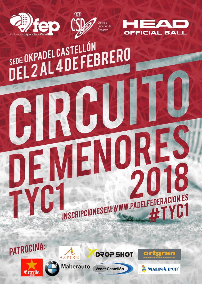 Cartel menores TyC1 Pádel FEP Castellón