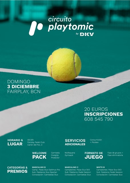 Cartel torneo playtomic barcelona