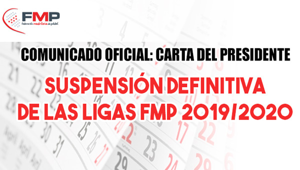 Anulación competiciones FMP federadas