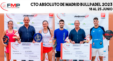 Elogios y aplausos para los vencedores absolutos del Cto. de Madrid Bullpadel 2023