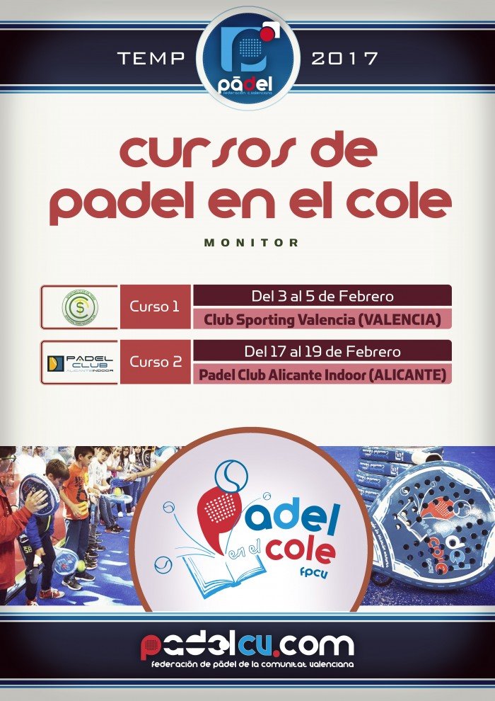 Cartel cursos padel en el cole