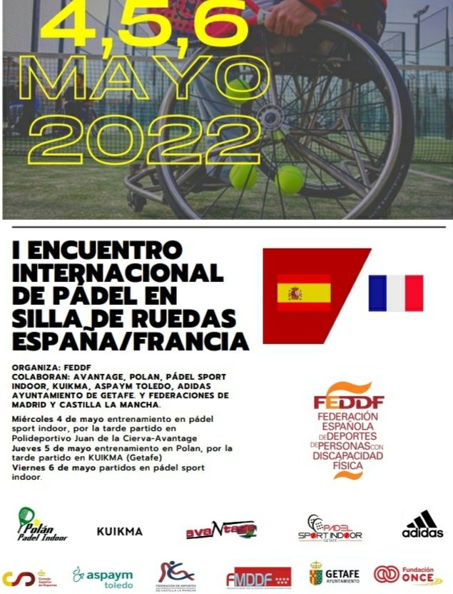 Encuentro pádel en silla España y Francia 2022