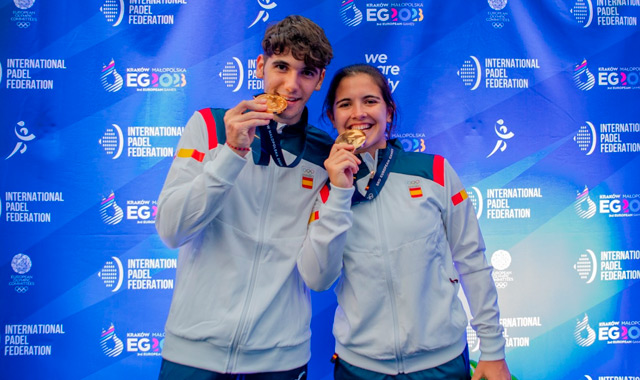 Noa Cánovas y Daniel Santigosa medalla oro pádel mixto Juegos Europeos Cracovia 2023