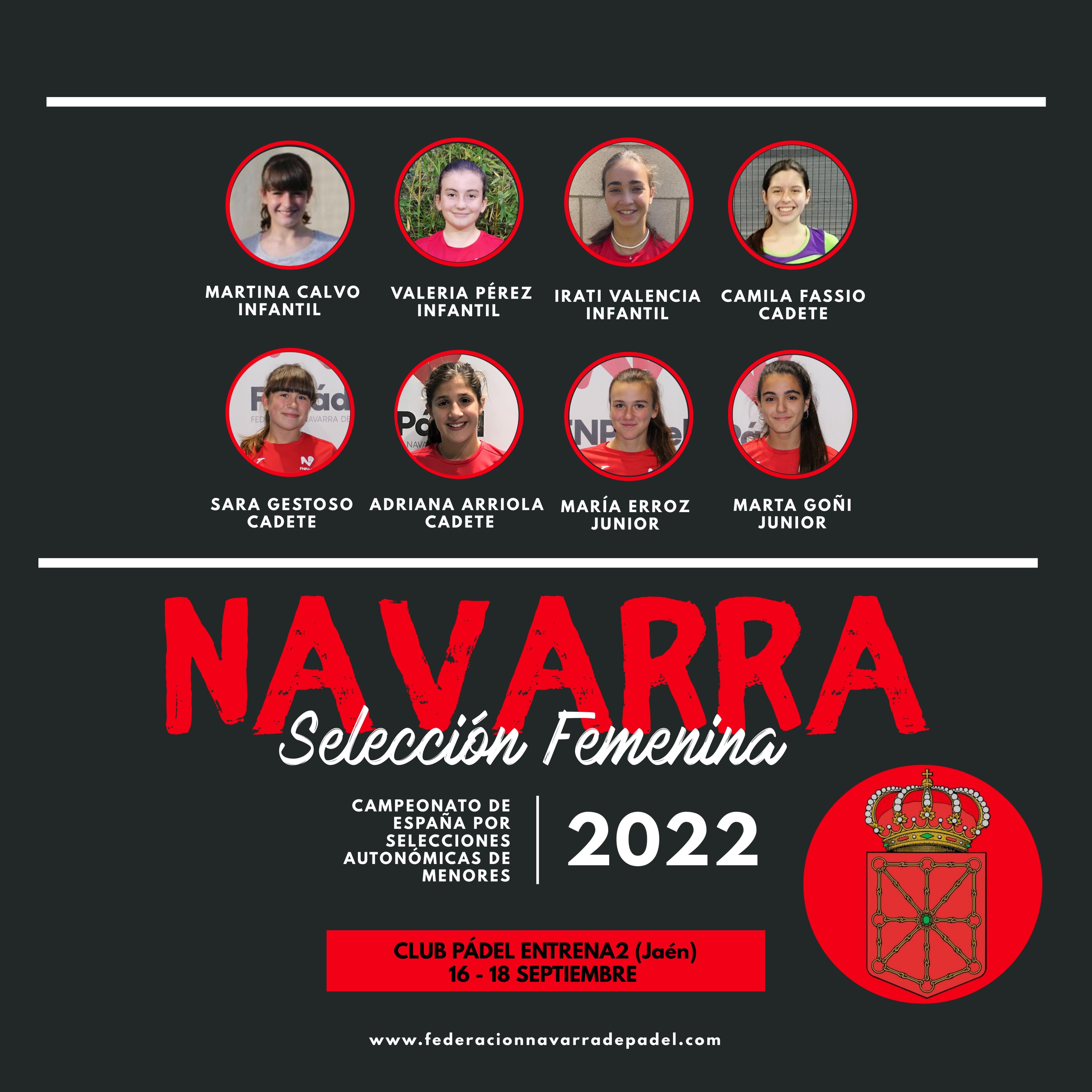 Convocados Fed. Navarra de Pádel Cto España Menores