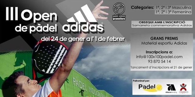 Adidas Pádel y el Club Granollers presentan su III Open