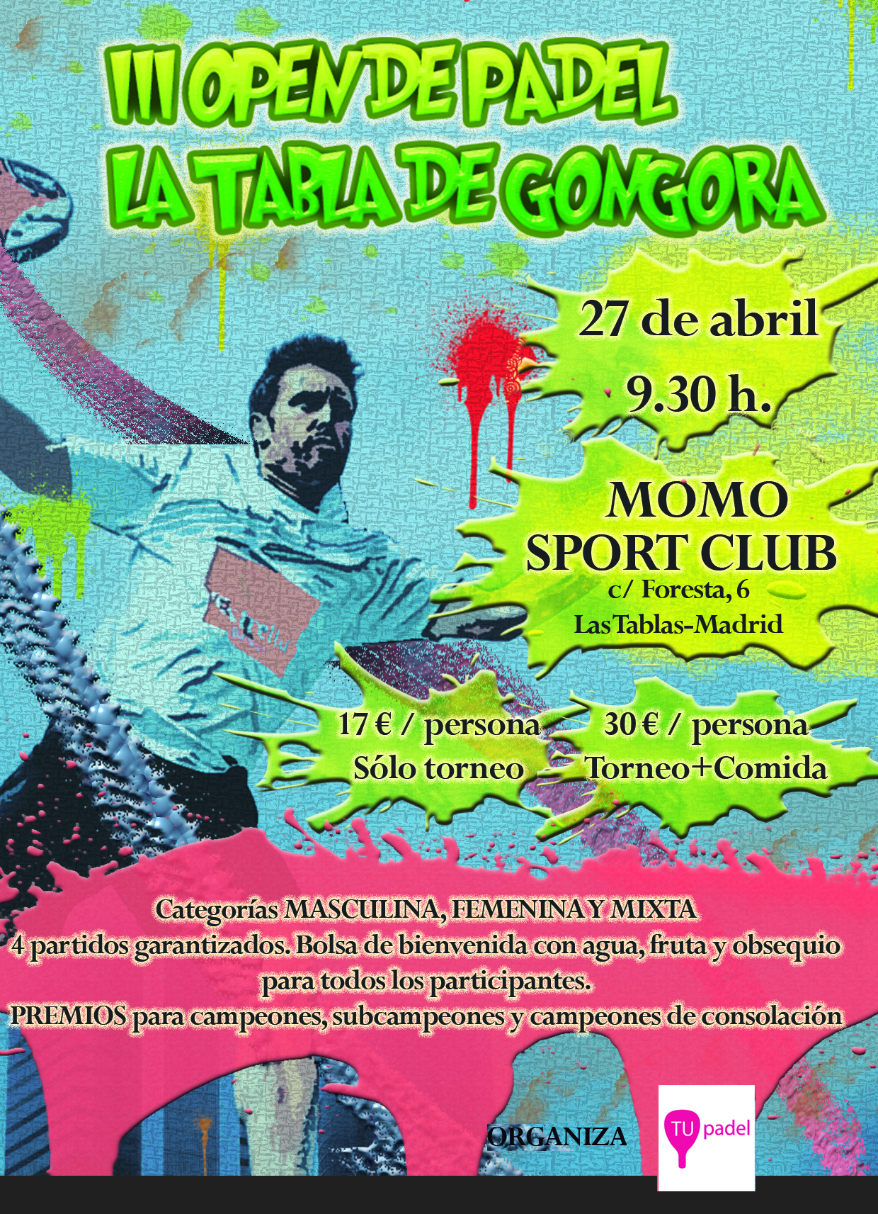 TuPadel organiza el III Open de Pádel La Tabla de Góngora