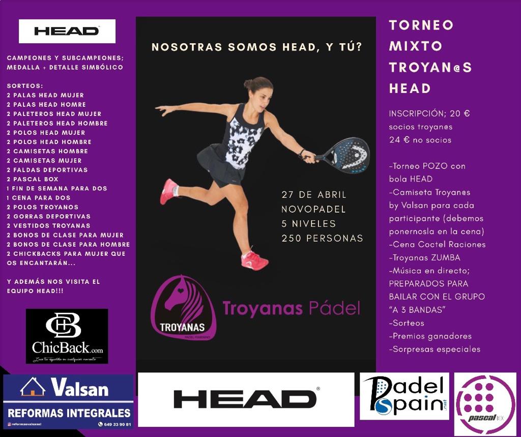 Torneo Troyanas Padel novopadel head abril 2019