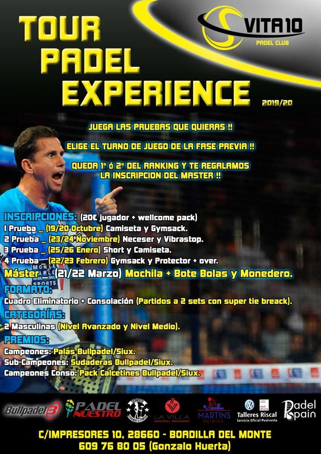 Cartel Tour Padel Experience Vita10 2020