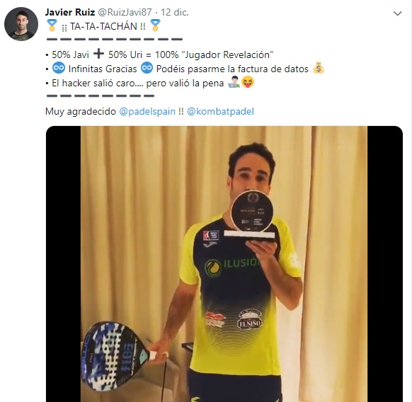 Javi Ruiz premio Jugador Revelación Twitter