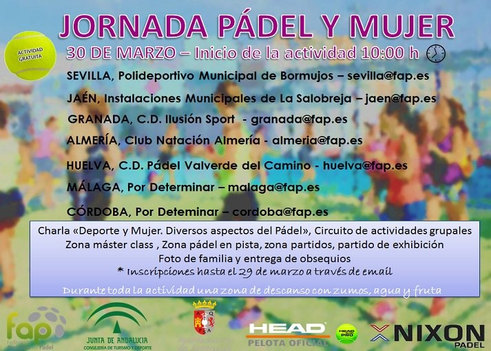 Jornada Mujer y Deporte Federación Andaluza de Pádel 2019