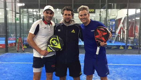 Raúl Arias con Juani Mieres y Miguel Lamperti