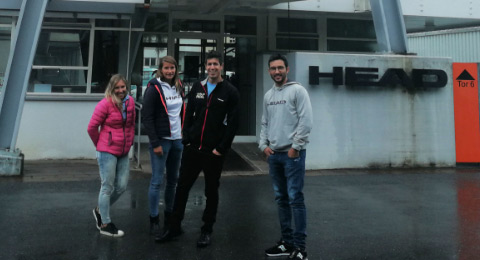 Valeria Pavón, Sanyo Gutiérrez, Alix Collombon y Mauri Andrini, en el laboratorio de HEAD