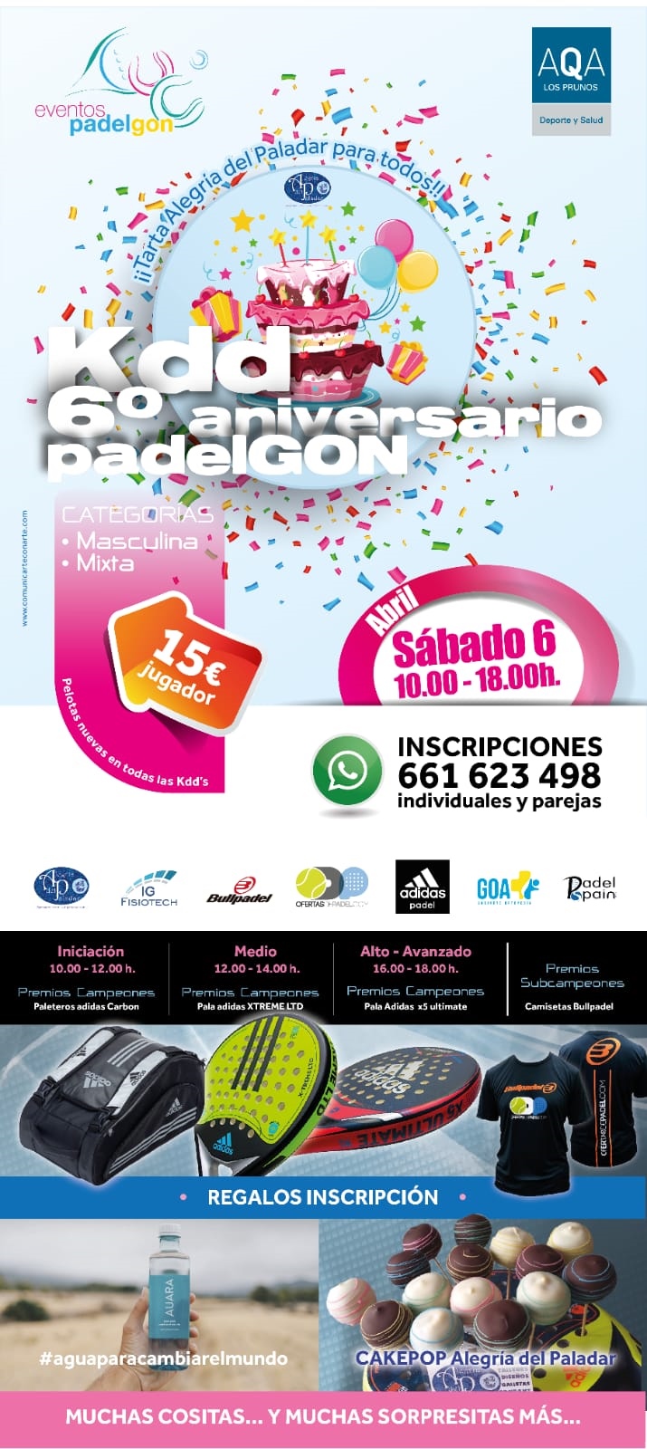 Kedada Padel Gon Aqa los prunos aniversario 2019