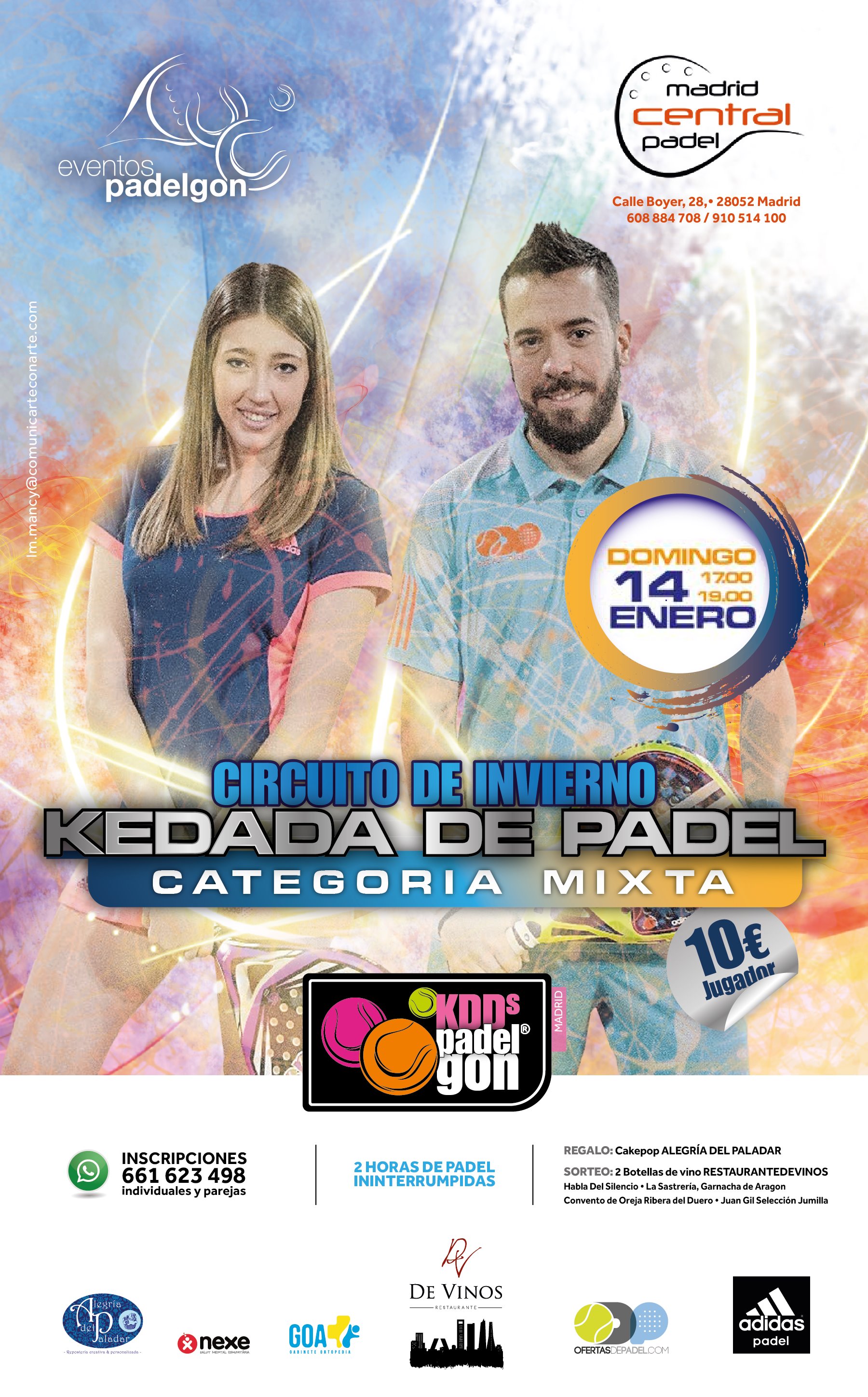 Cartel Kedadas padelgon 13 de enero