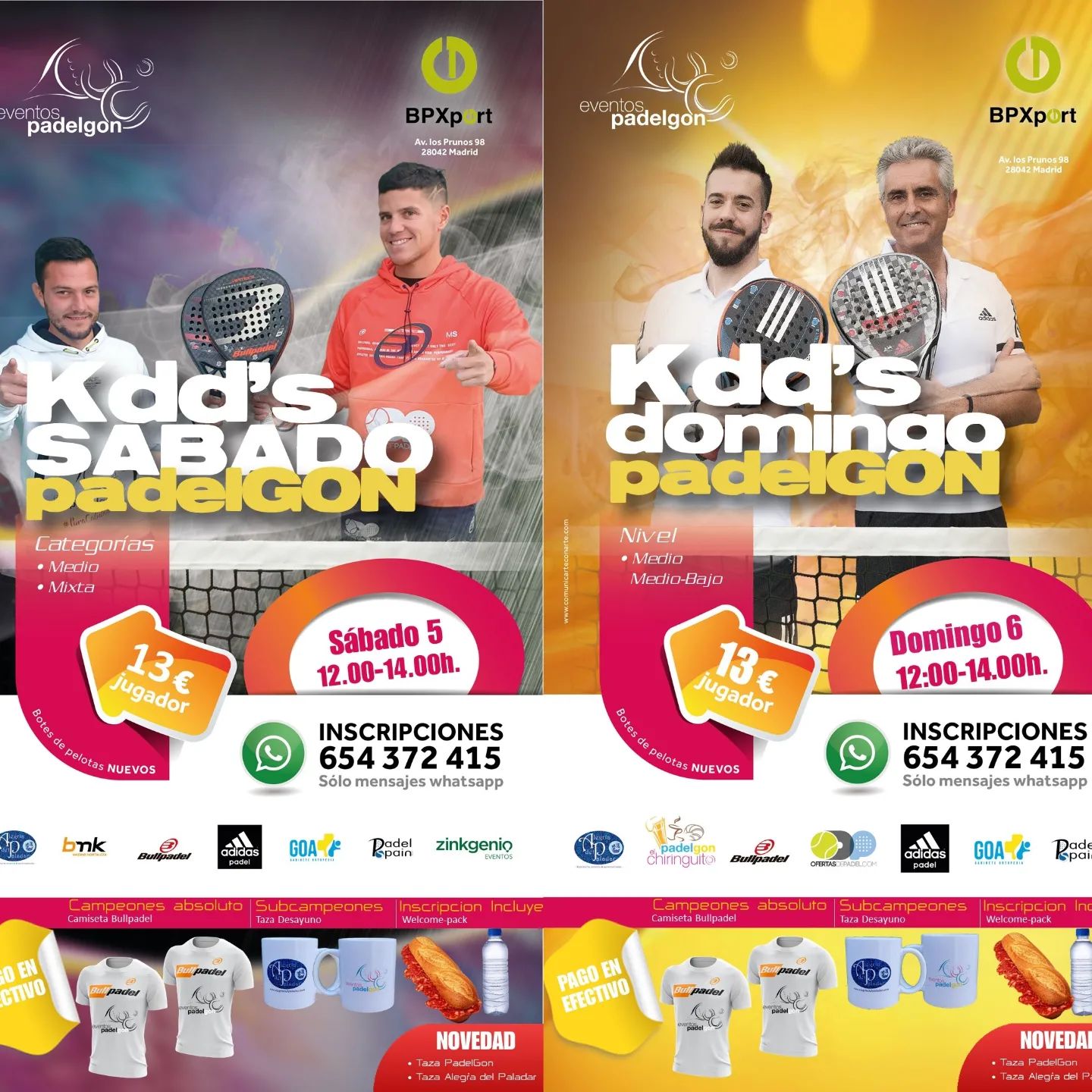 Kedadas febrero Eventos Padelgon 2022