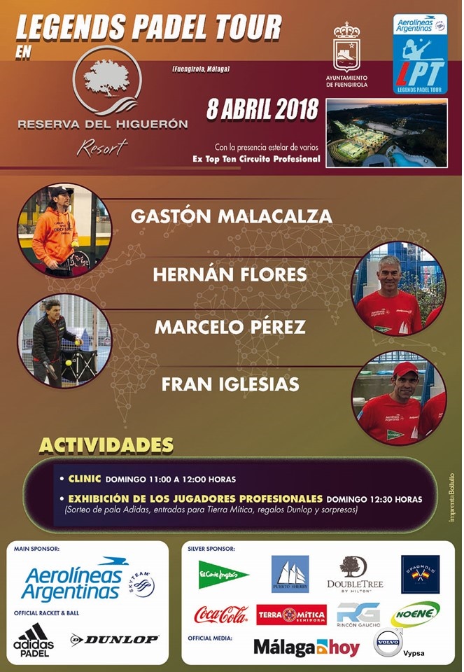 Cartel Legends Padel Tour Reserva del Higuerón 2018