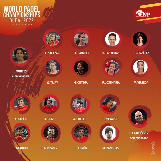 Lista convocados España Mundial de Pádel