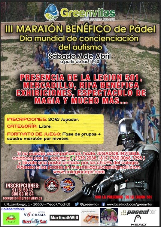 Cartel torneo greenvilas solidario autismo