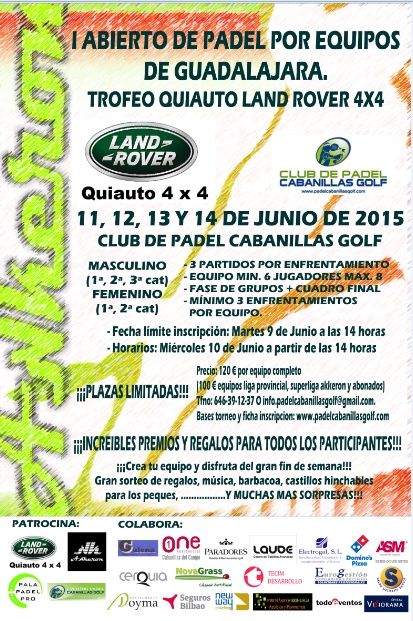 Pádel Cabanillas Golf presumirá de su gran Torneo por Equipos