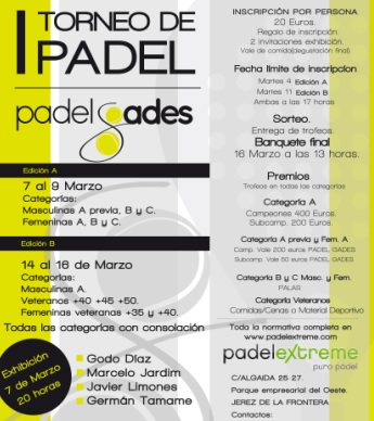 Todo preparado para el I Torneo de Padel Gades