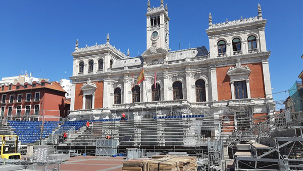 Plaza Mayor Valladolid montaje de la pista