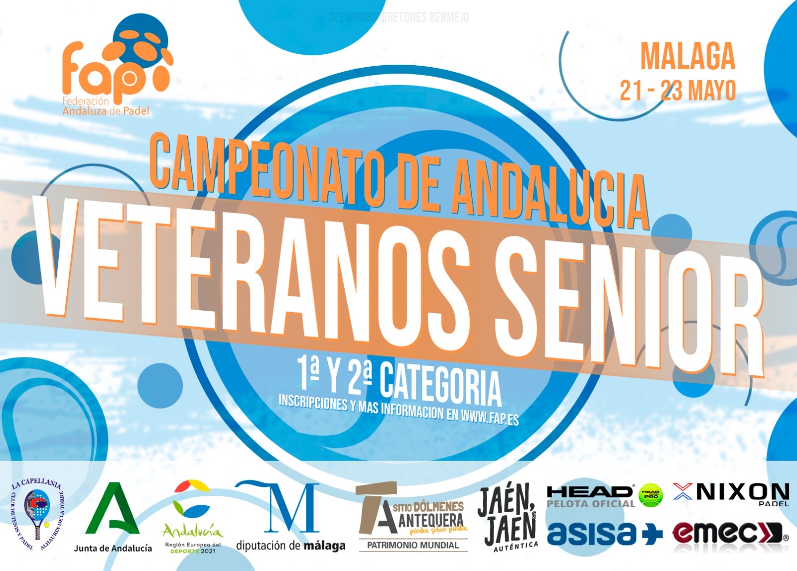 Previa Cto. Andalucía Veteranos Senior segunda categoría FAP