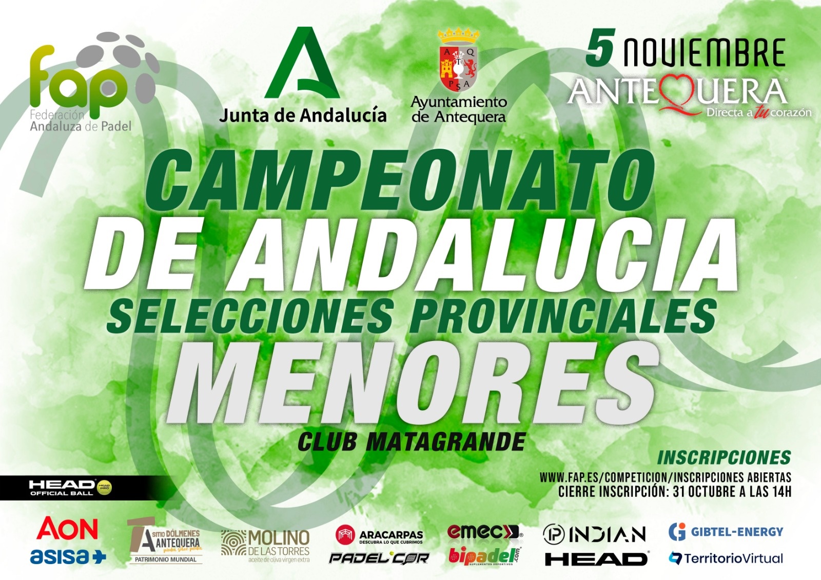 Cartel Cto Andalucía provincial menores 2022