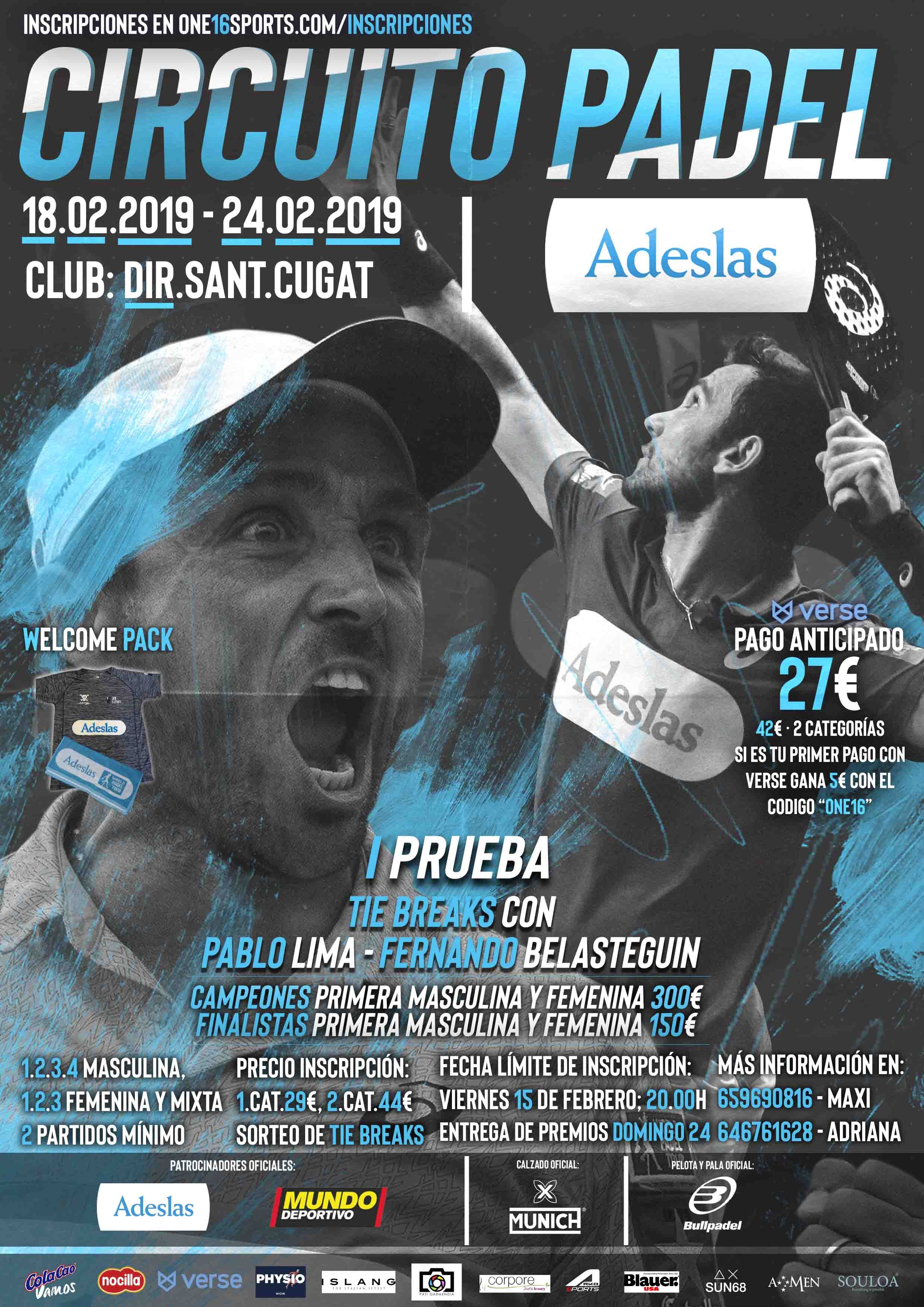 Primer torneo DIR Sant Cugat Adeslas padel 2019 