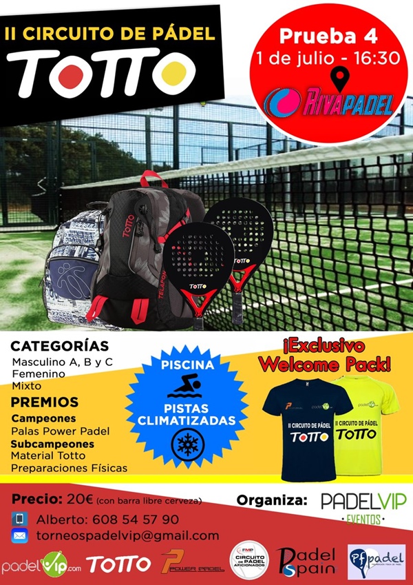 Cartel piscina y torneo climatizado padelvip