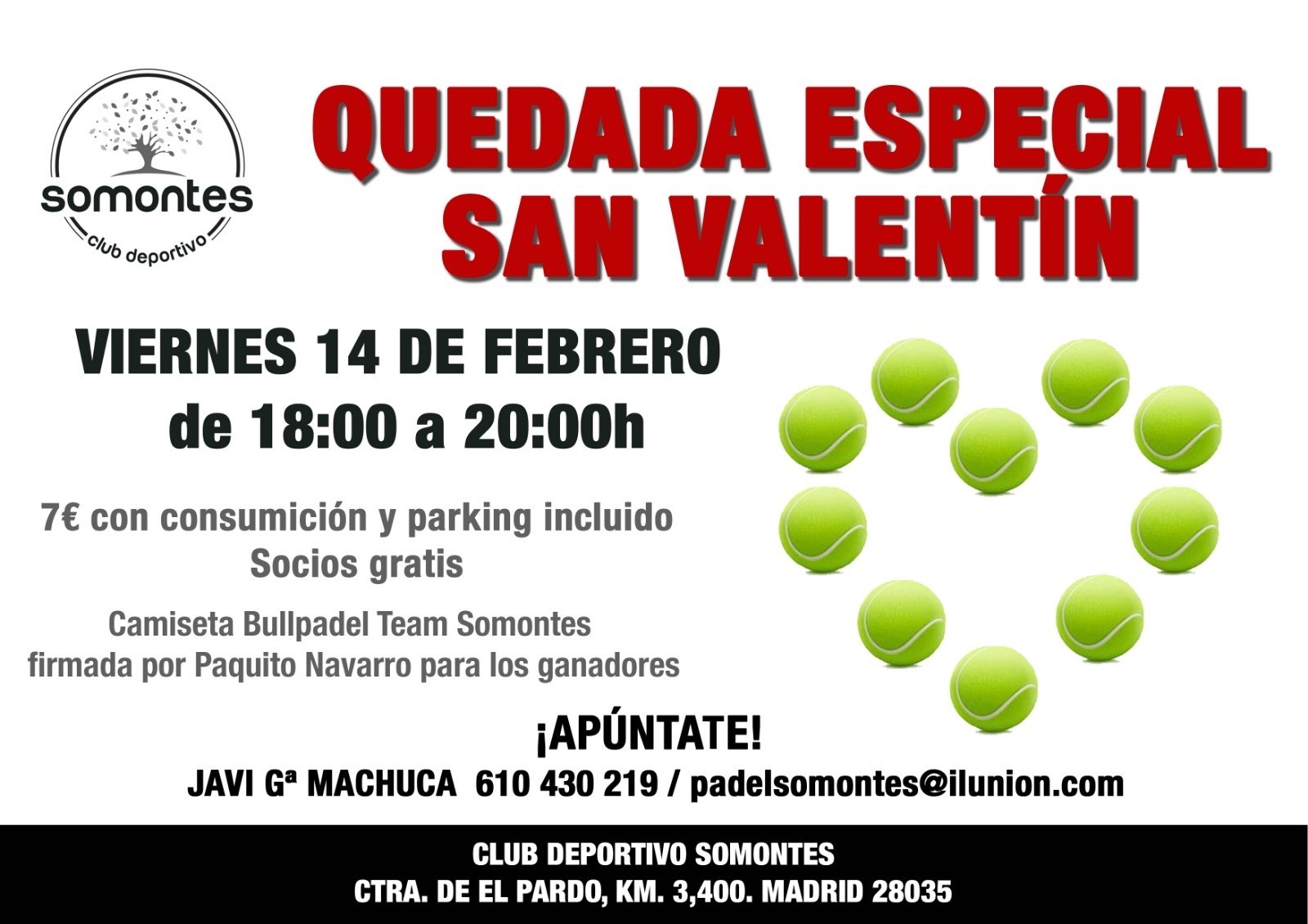 Club Deportivo Somontes cita San Valentín